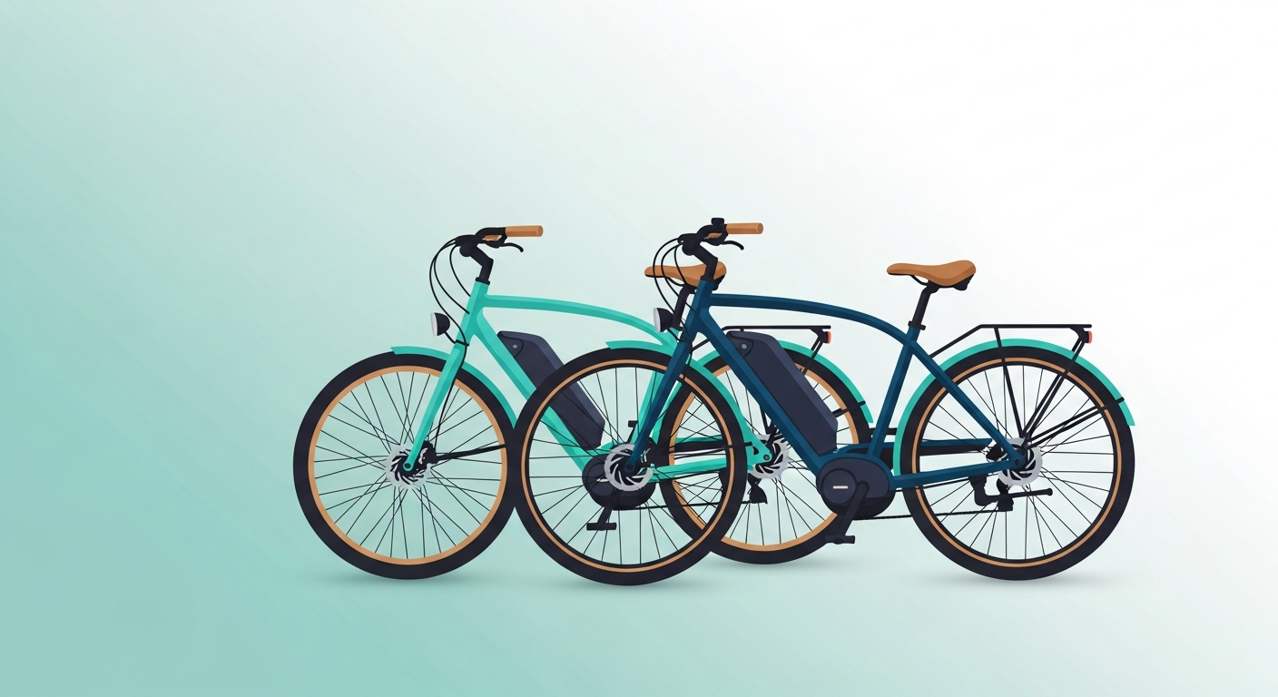 Illustration of two electric bicycles, an example of a raffle prize with broad appeal
